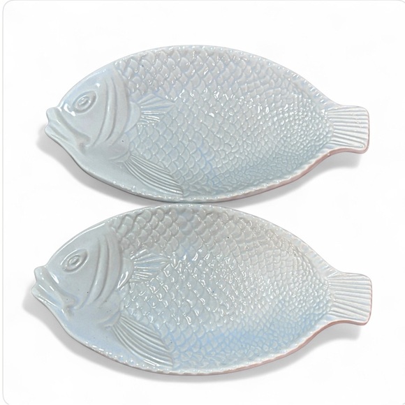 Vintage McCoy White Ceramic Fish Plate USA Baking Serving Platter 9374 - Picture 1 of 4